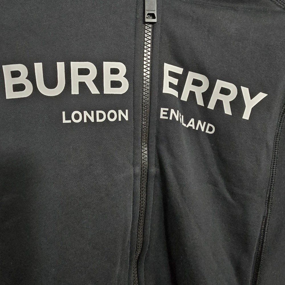 Burberry Kids Black Logo Zip Up Hoodie Sweatshirt Size 6Y 120cm 8008885 - Picture 2 of 6
